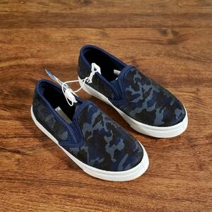 Revolution Blue Camo Kids Slip-On Loafers
